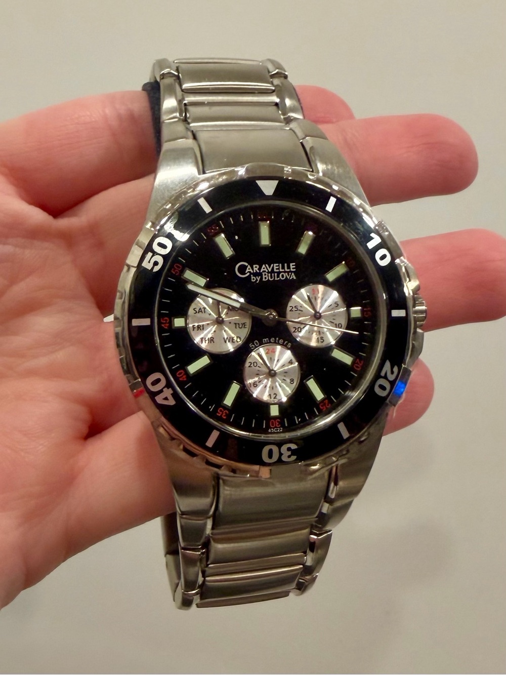 Caravelle by Bulova Sport 42mm Black and Silver Dial Men's Quartz Watch